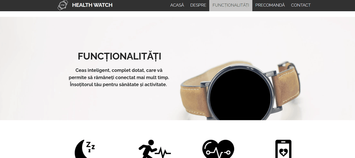 Șablon de monitorizare a sănătății de la Strikingly