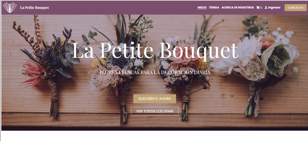 Plantilla Le Petit Bouquet de Strikingly