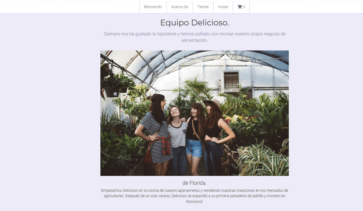 Plantilla de tienda minimalista de Strikingly