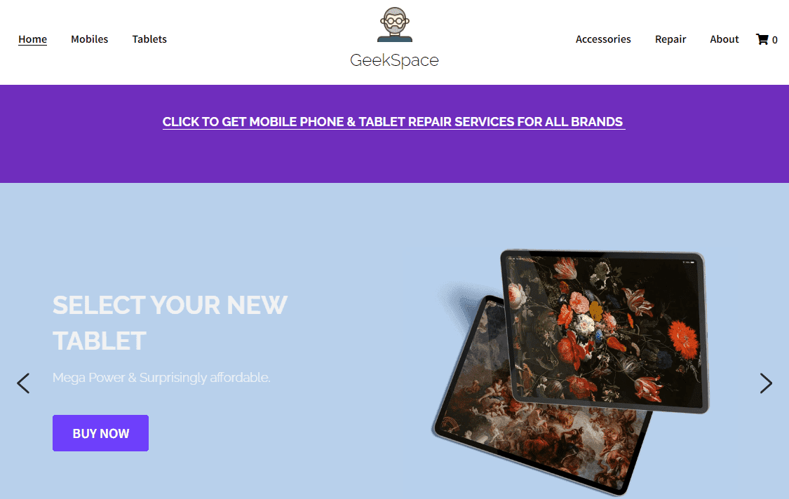 Plantilla Geek Space de Strikingly