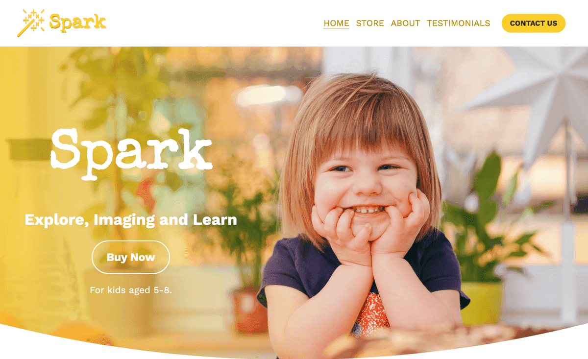 Plantilla Spark de Strikingly