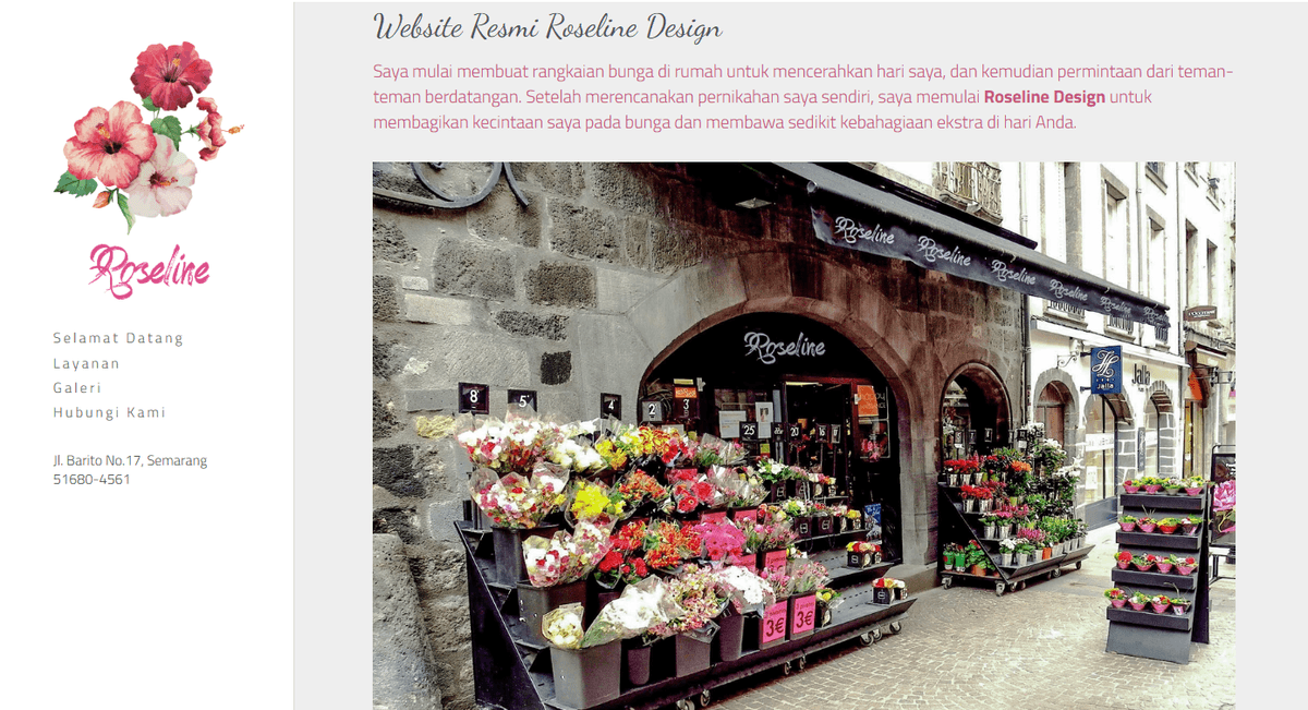 Templat Roseline dari Strikerly