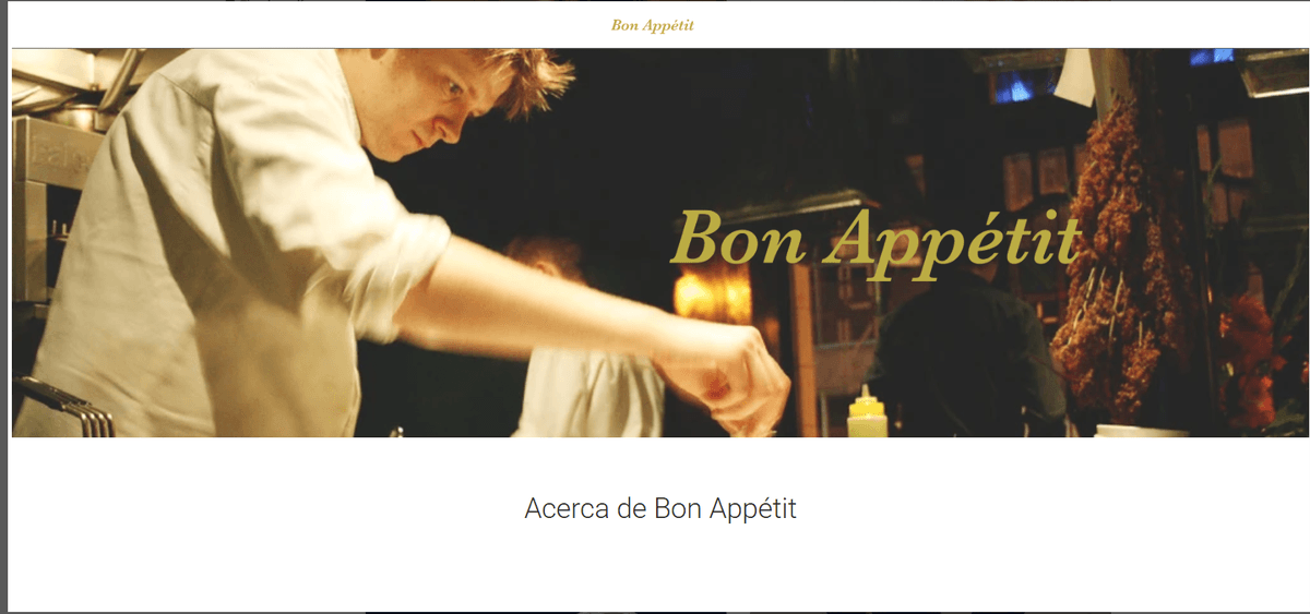 Plantilla de "Buen provecho" de Strikingly