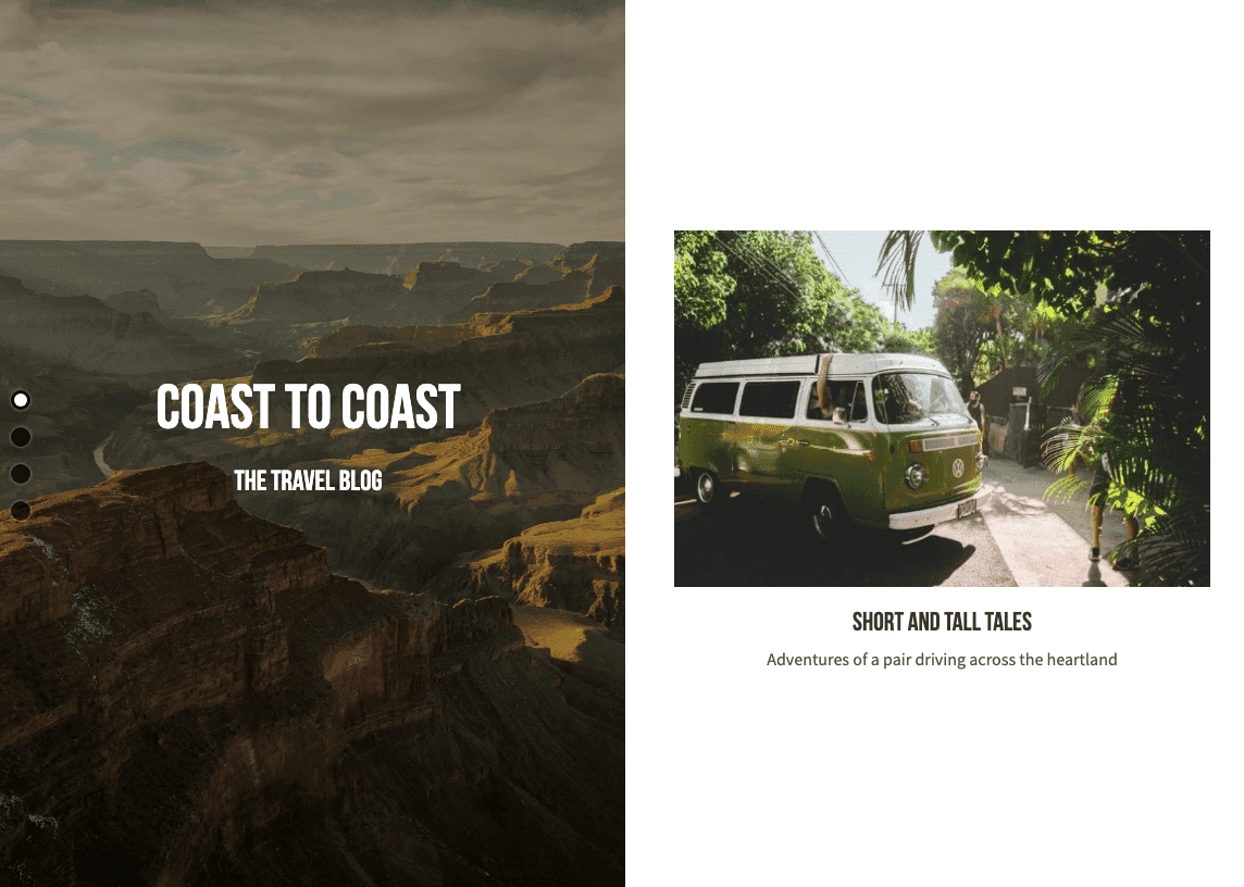 Šablona blogu Perspective od Strikingly