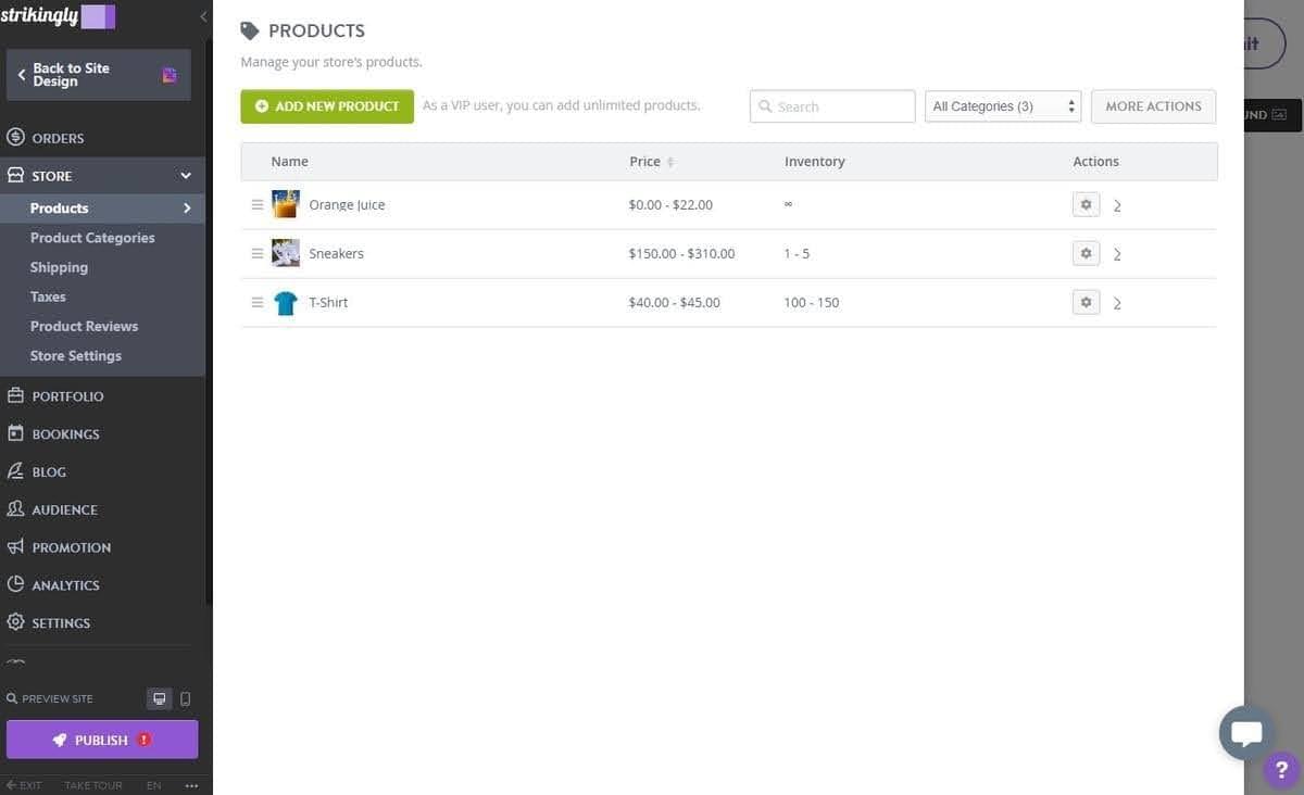 Inventario de productos sorprendentemente