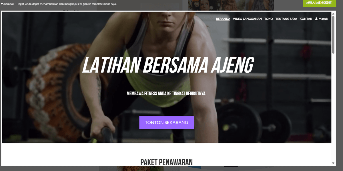 Berlatih dengan Cathy Digital Creator Template dari Strikingly
