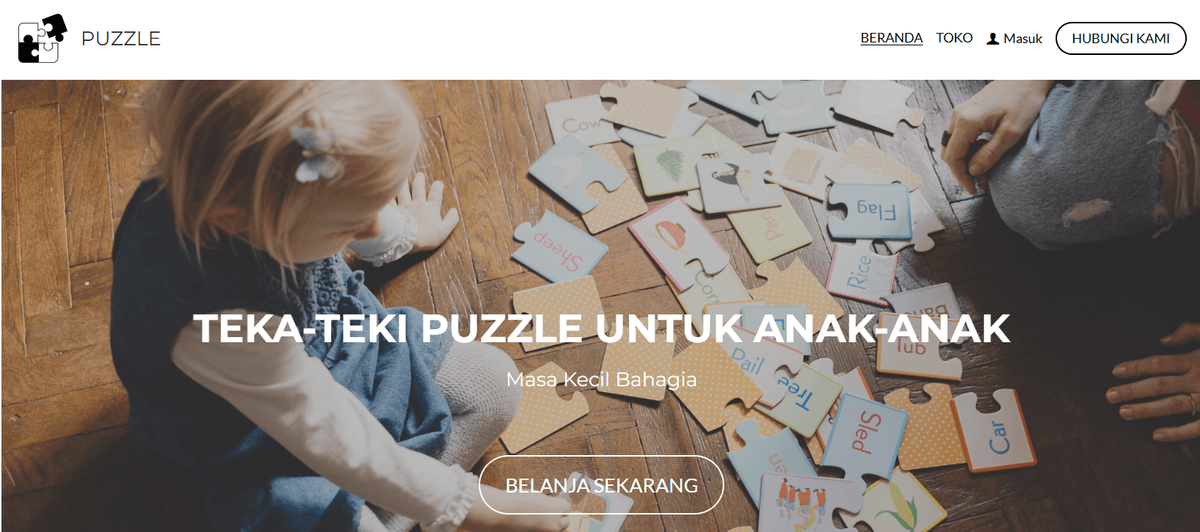 Template Toko Online Jigsaw dari Strikingly