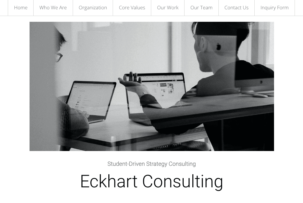Eckhart Consulting Template van Strikingly