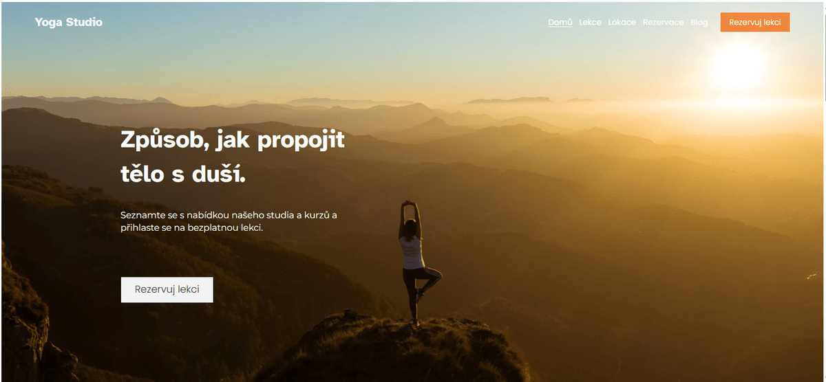 Šablona blogu jógového studia
