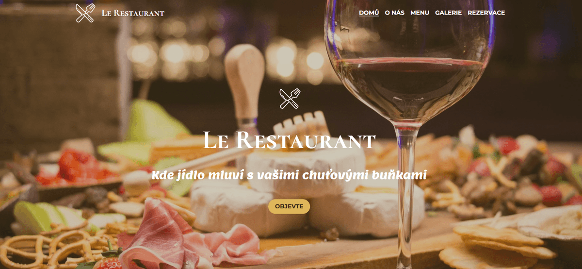 Šablona restaurace Le od Strikingly