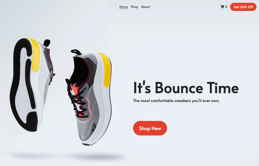 Template Waktu Pantulan dengan Tombol Ajakan Bertindak