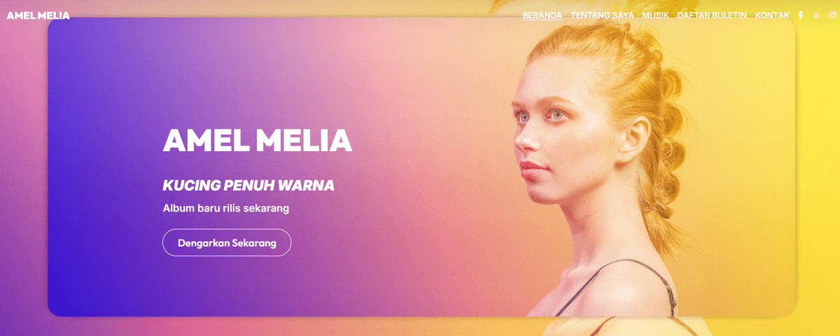 Templat Andrea May dari Strikerly