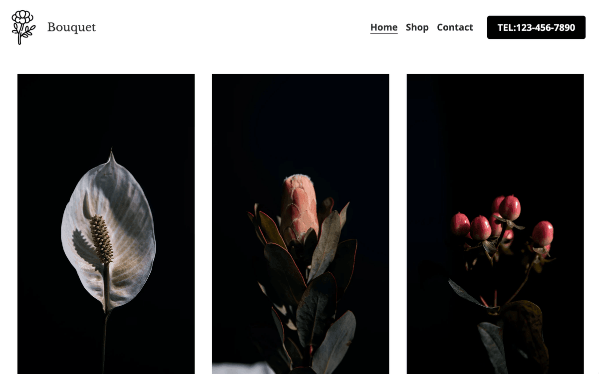 Templat Toko Buket dari Strikenly