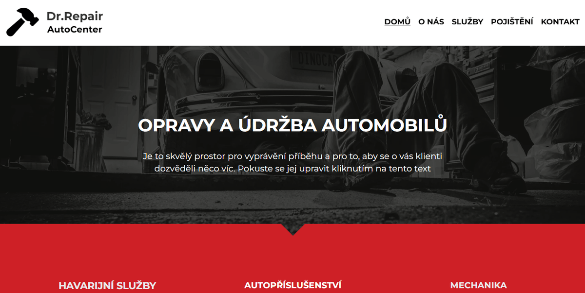 Šablona mechanika od Strikingly