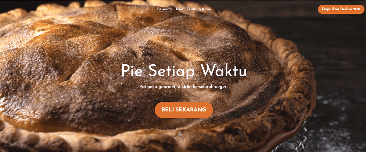 Templat Pie Sepanjang Waktu dari Strikingly