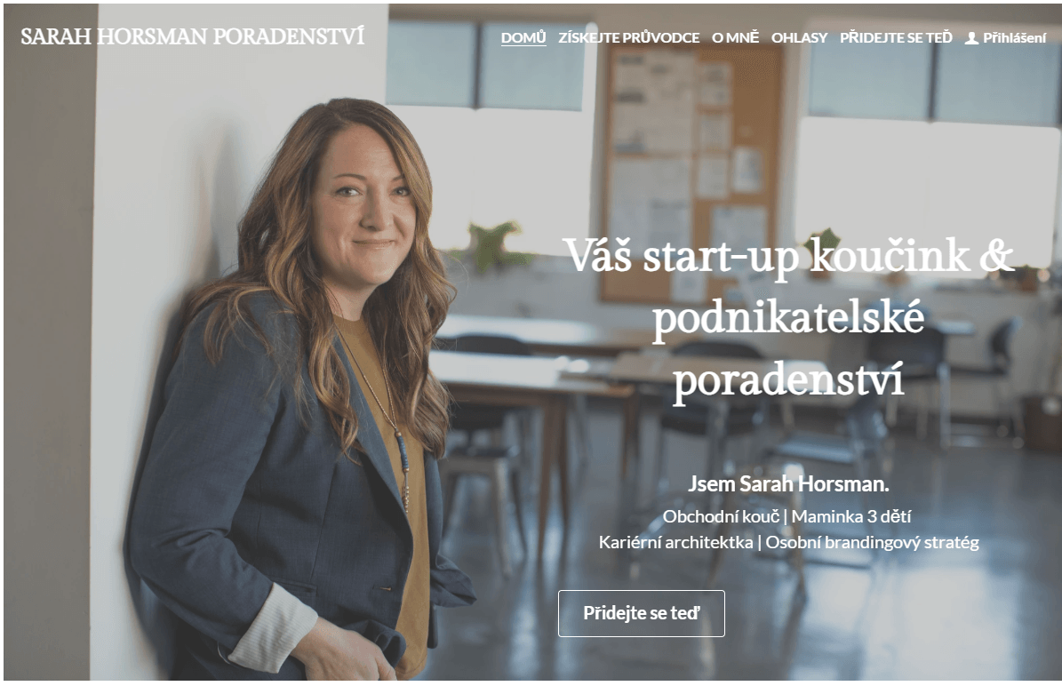 Šablona Sarah Horsman od Strikingly