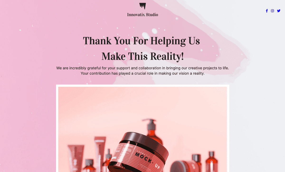 Plantilla Innovatix Studio de Strikingly