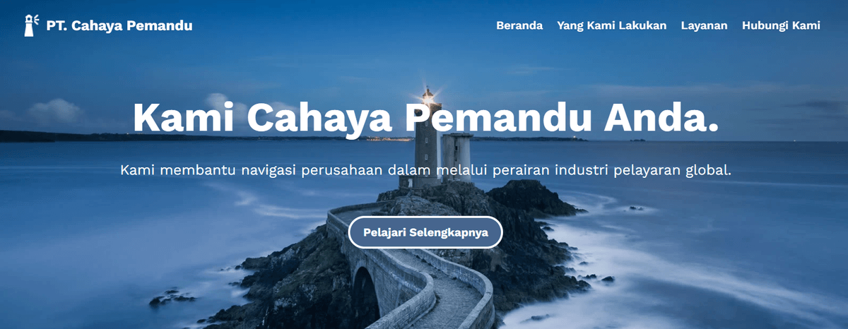 Template Bisnis Zine dari Strikingly