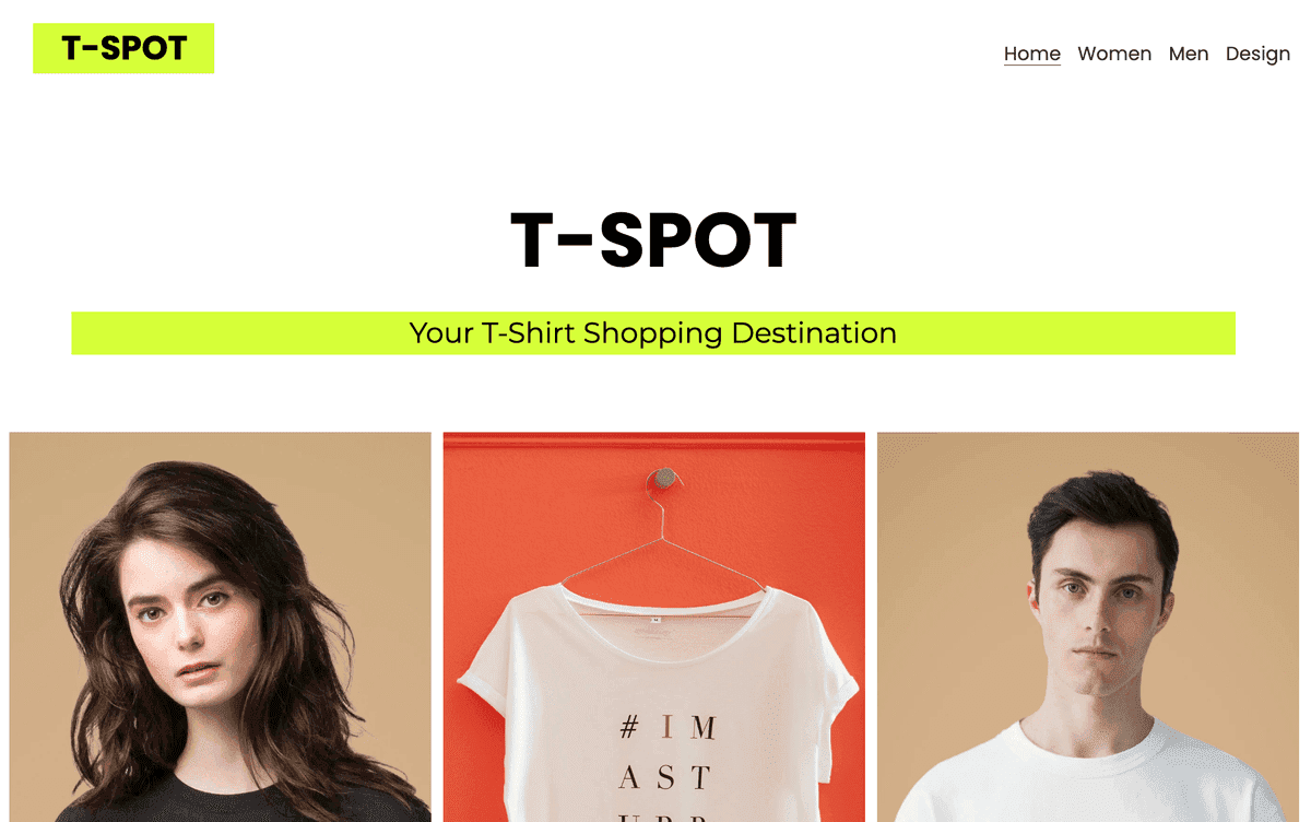 Plantilla de punto T de Strikingly