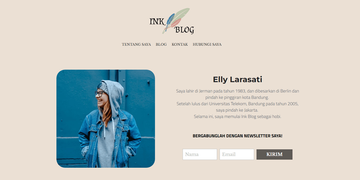 Tinta Blog Template dari Strikingly
