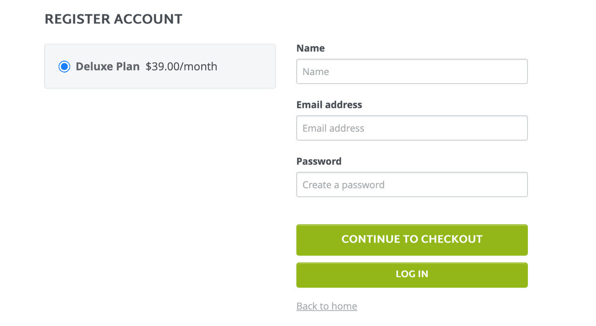 Halaman Pendaftaran Akun dari Strikerly