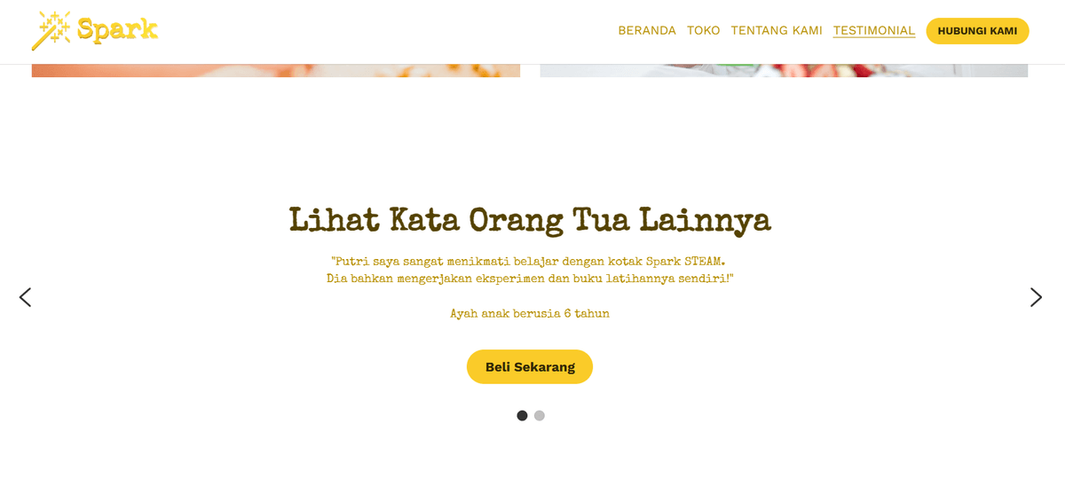 Templat Spark dari Strikerly