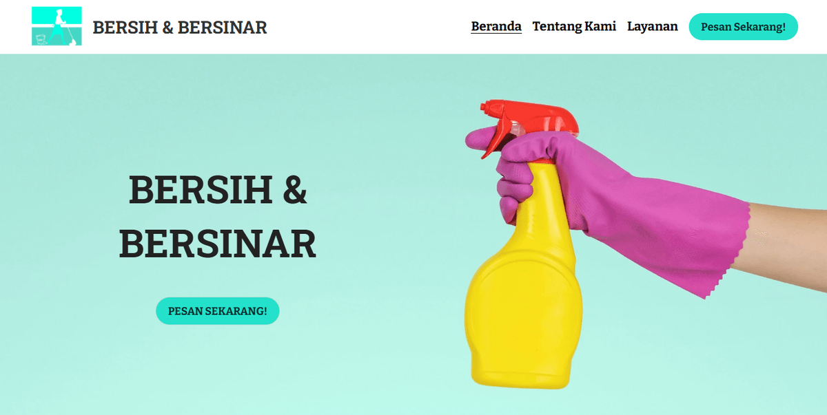 Bersih & Bersinar: Templat Layanan Profesional dari Strikingly