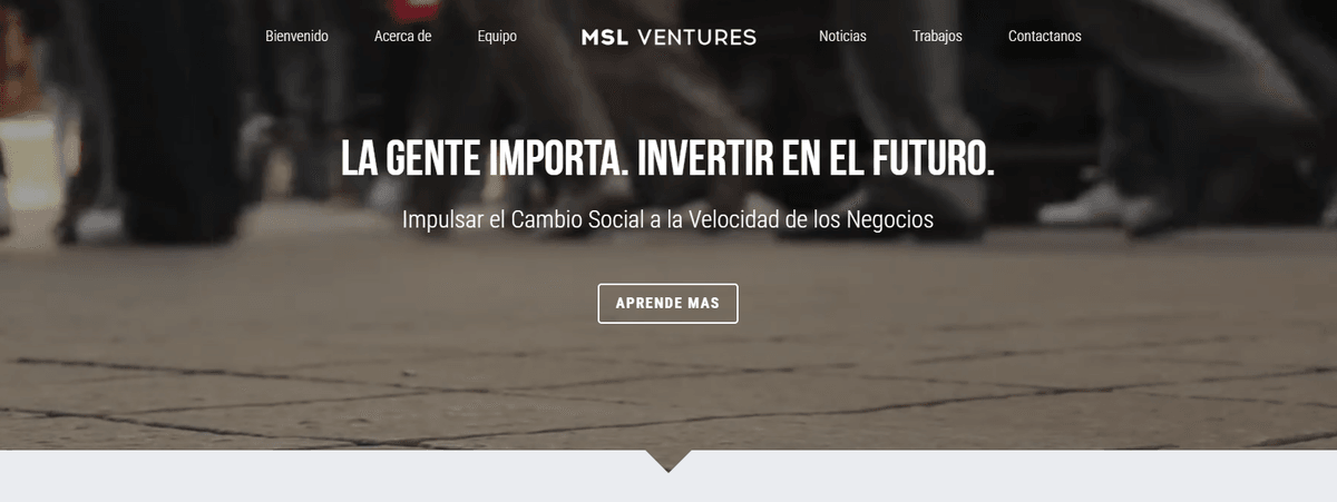 Plantilla de emprendimientos de Strikingly