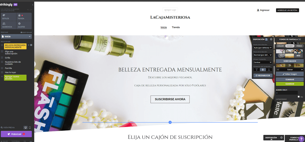 Editor de sitios web sorprendente