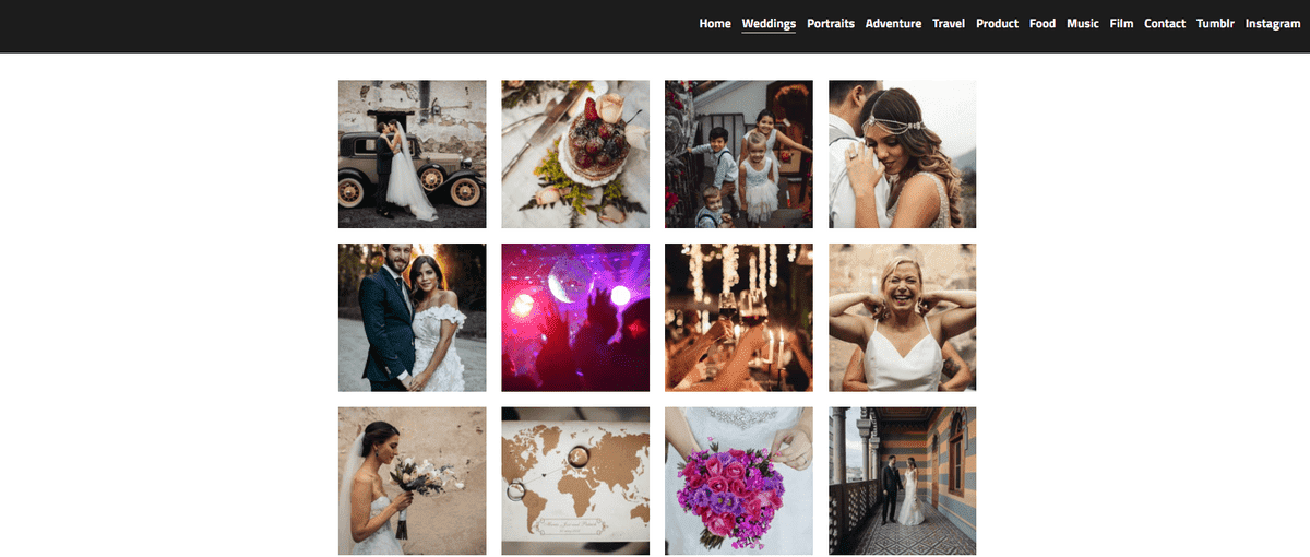 Template situs web pernikahan Sarah