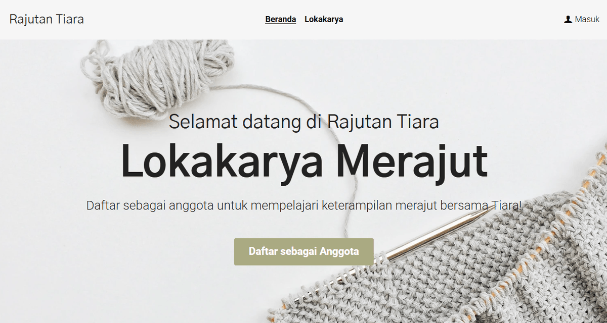 Templat Rajutan Carla dari Strikingly