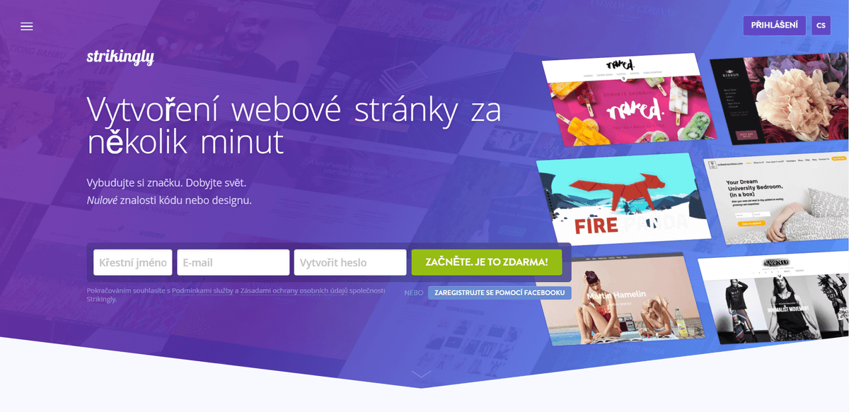 Pozoruhodně vstupní stránka