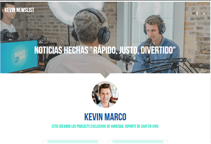 Plantilla de podcast de Strikingly