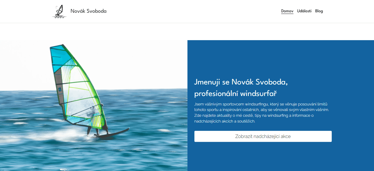 Šablona WindSurfer od Strikingly