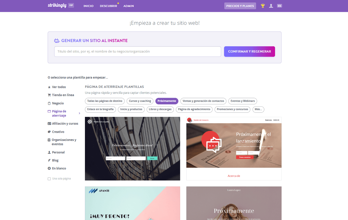 Página de plantilla sorprendente
