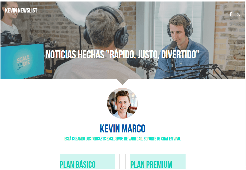 Plantilla de podcast de Strikingly