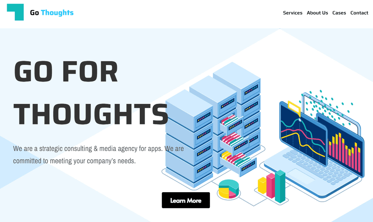 Plantilla "Go For Thoughts" de Strikingly