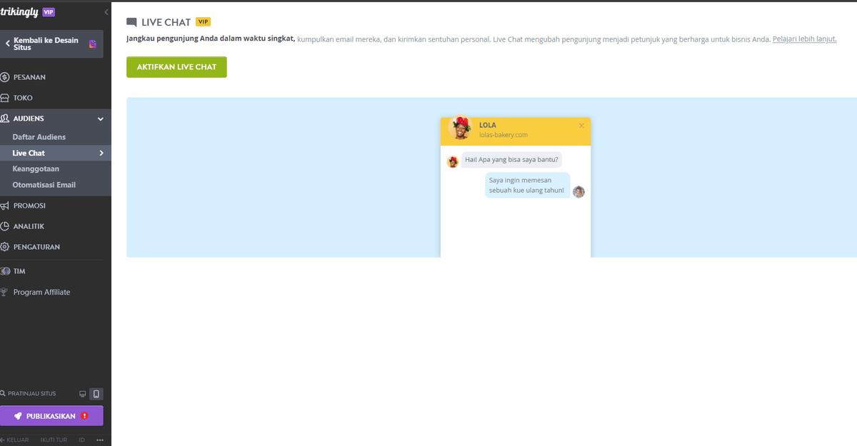 Strikingly Sebagai Contoh Solusi Desain Web Inovatif - Live Chat