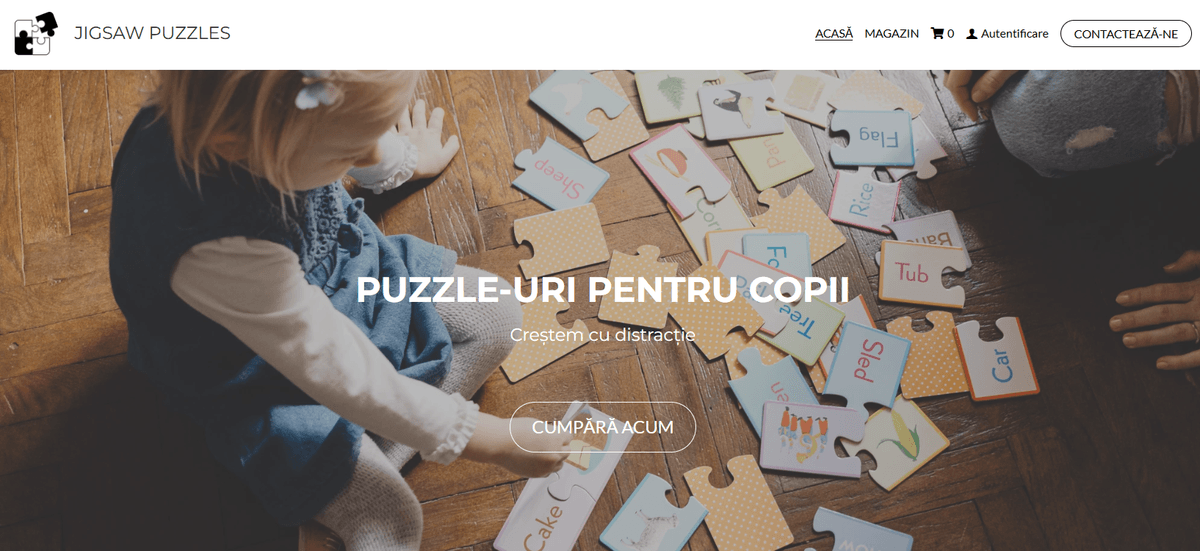 Șablon de magazin online Jigsaw de la Strikingly