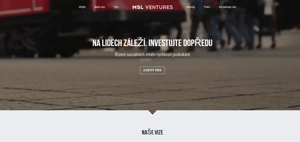 Šablona MSL Ventures od Strikingly