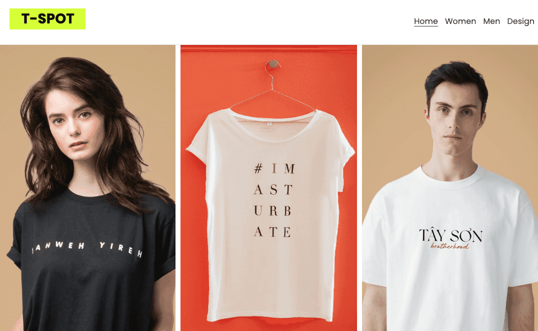 Šablona T-Spot od Strikingly