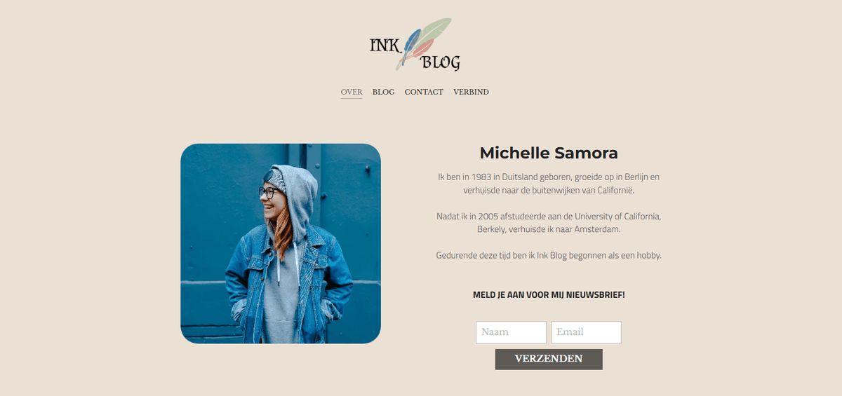 Ink Blog Template van Strikingly
