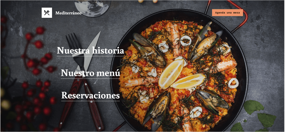 Plantilla mediterránea de Strikingly