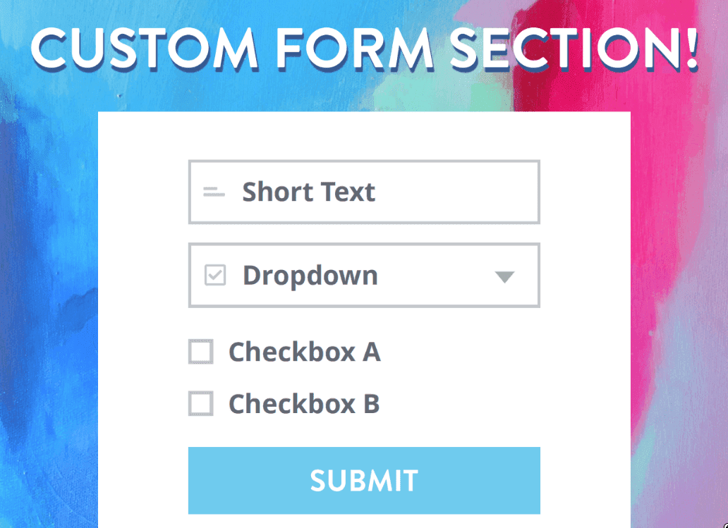 Sección de formulario sorprendentemente personalizada