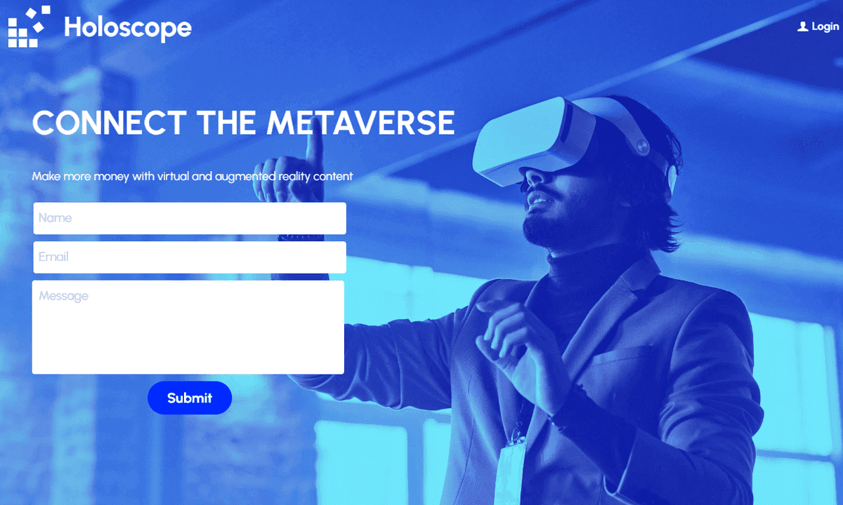 Plantilla de holoscopio de Strikingly