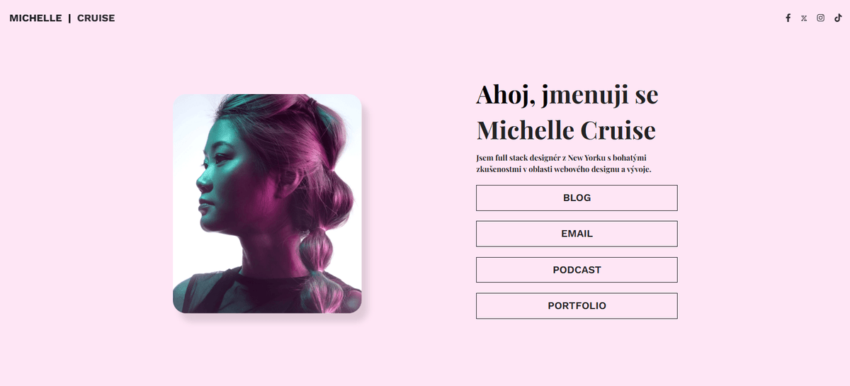 Šablona Michelle Cruise od Strikingly