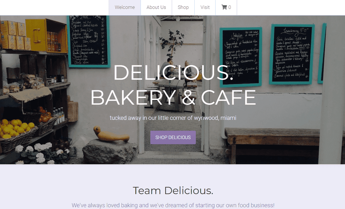 Plantilla de tienda minimalista de Strikingly