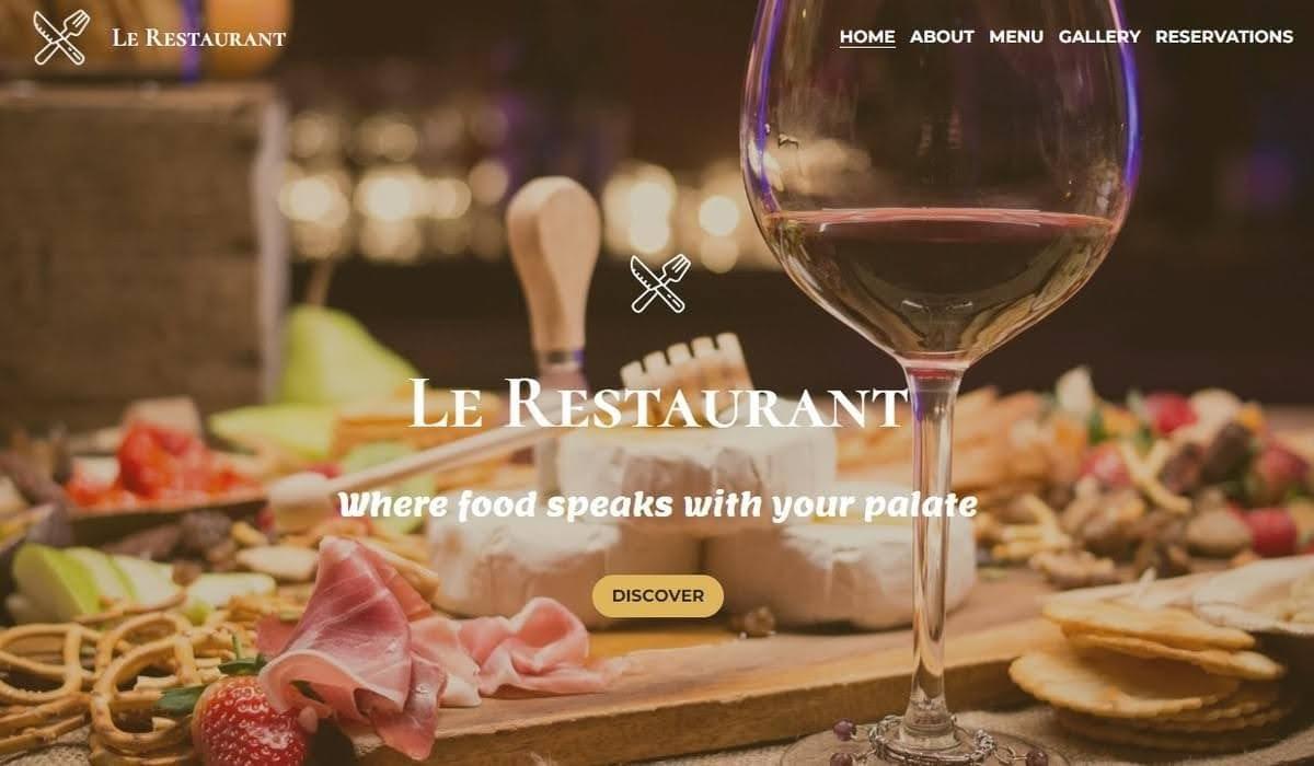 Plantilla de restaurante de Strikingly