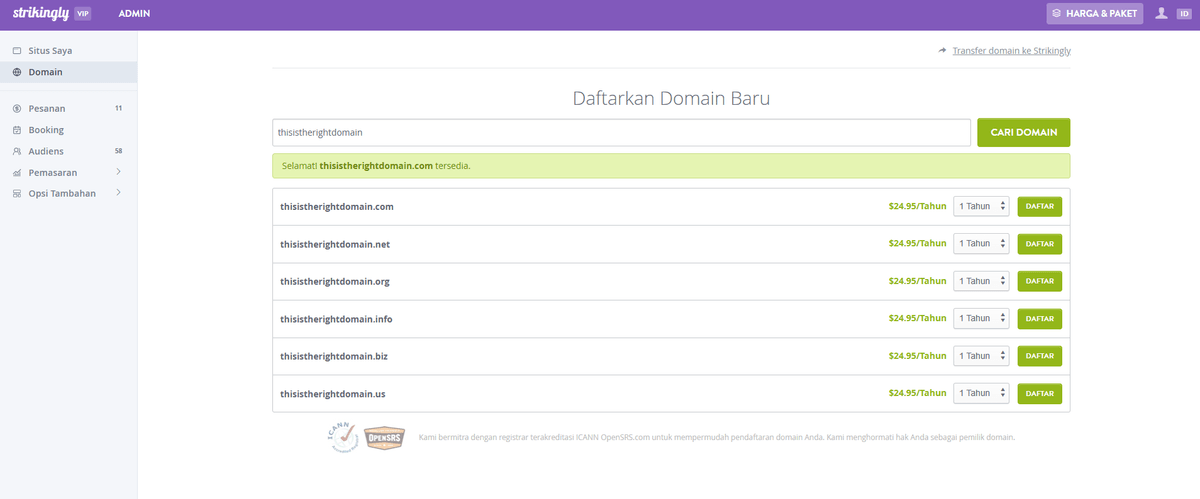 Domain Kustom yang Menarik