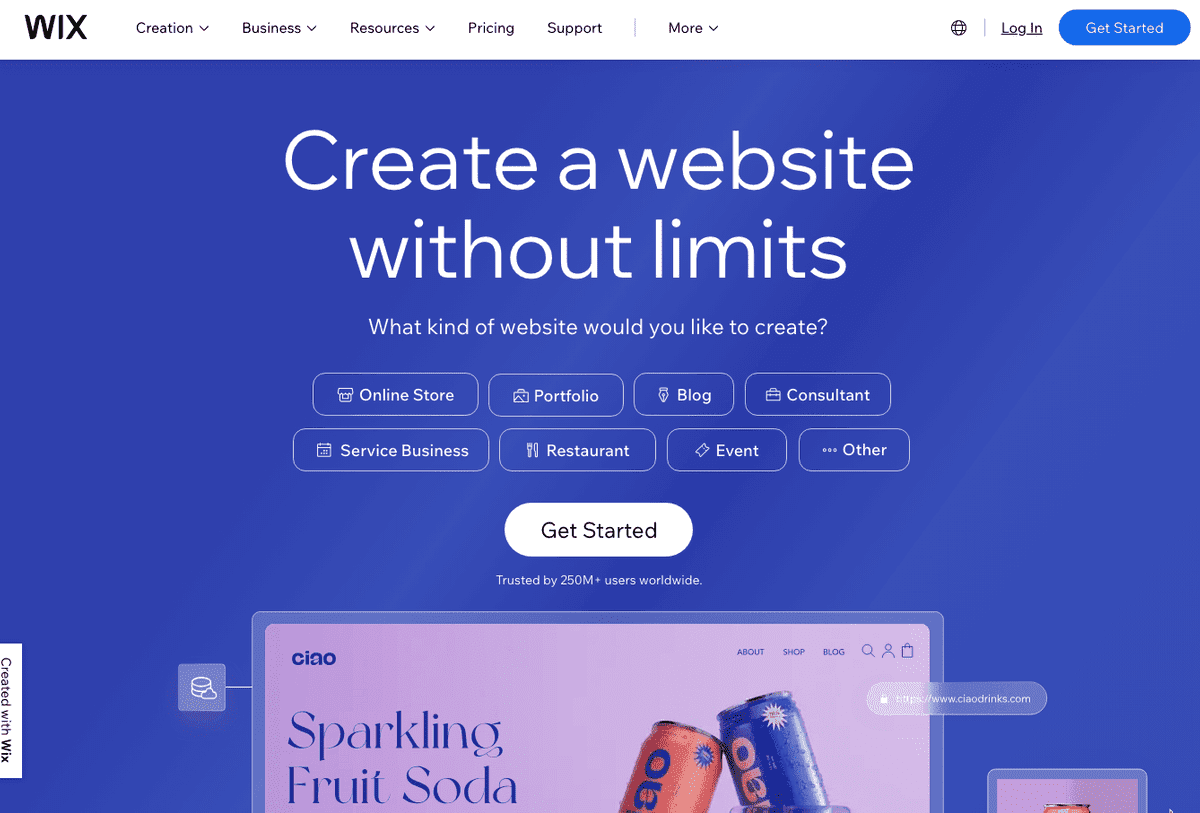 Tvůrce webových stránek Wix